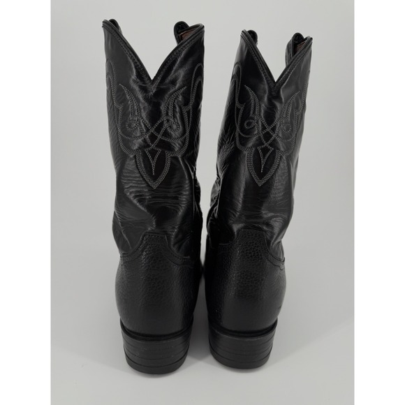 Tony Lama CT456 Black Leather Western Rodeo Cowboy Boots USA Men's 10 EE Vintage - Picture 6 of 11